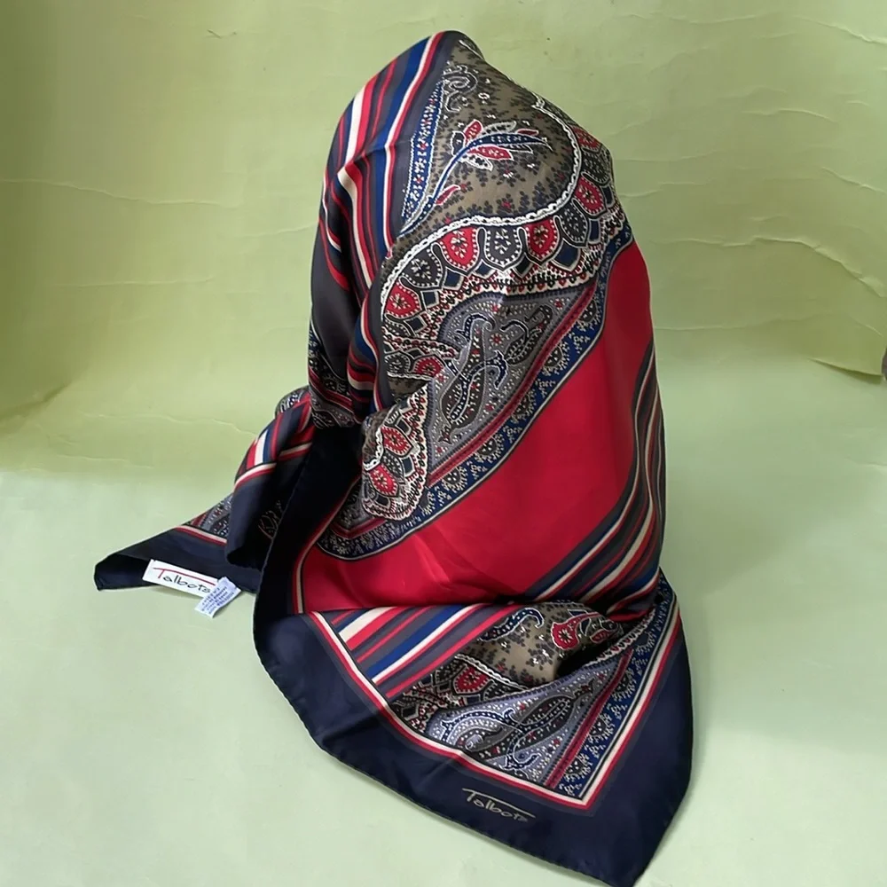 Vintage multicolored Talbots silk scarf